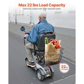 Scooter Rear Basket, Heavy Duty Metal Wire Basket with Handle, Spacious Cargo Basket, Works with 1-inch Receiver, Compatible with Most Golden